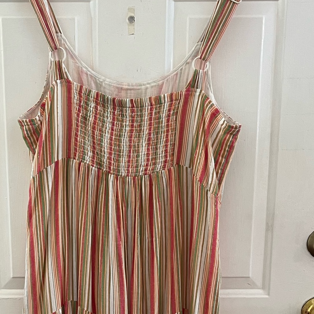 Linda Anderson Woman's Summer Sweetness Strip Tiered Beach Vacation Dress Sz XL - Picture 6 of 7